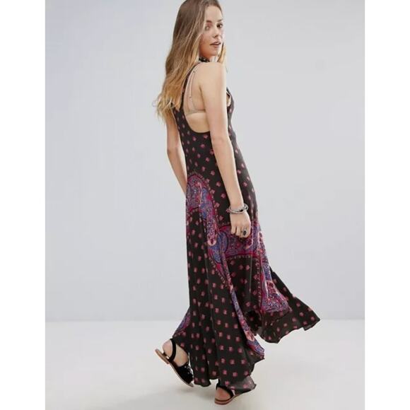 Free People Black Floral Midi Slip Dress - Picture 8 of 8